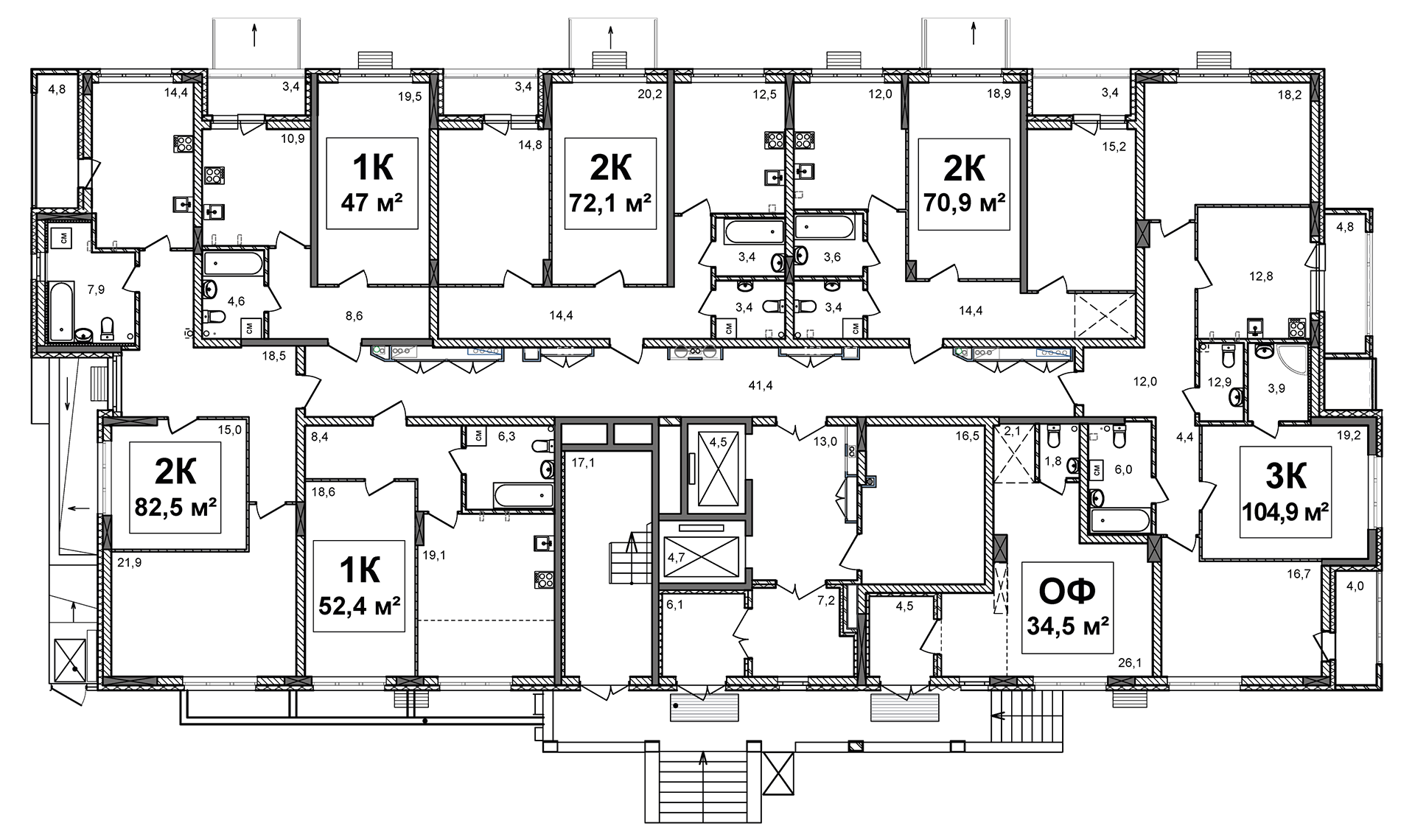 Этаж 1 - ЖК Подкова на Родионова